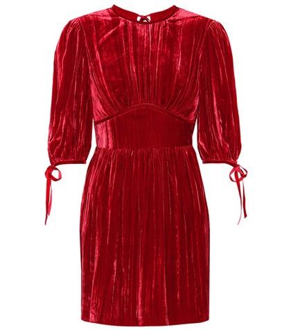 Marc Jacobs Gathered Velvet Minidress