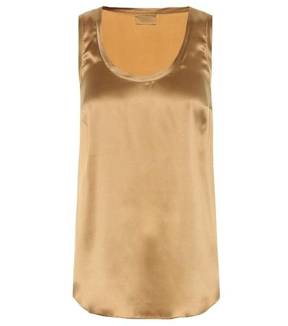 Brunello Cucinelli Sleeveless Silk-satin Top