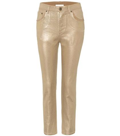Chlo Exclusive To Mytheresa.com – Metallic Cropped Jeans