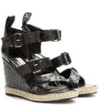 Balenciaga Rope Track Leather Wedge Sandals