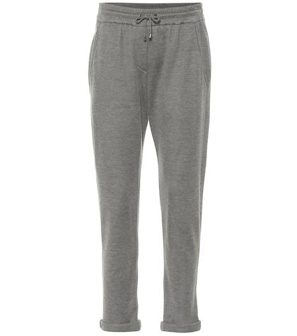 Brunello Cucinelli Cotton And Silk-blend Trackpants