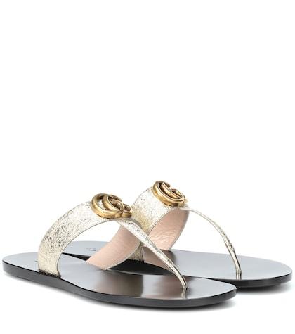 Gianvito Rossi Double G Leather Sandals