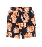 Ganni Geroux Floral-printed Silk Shorts