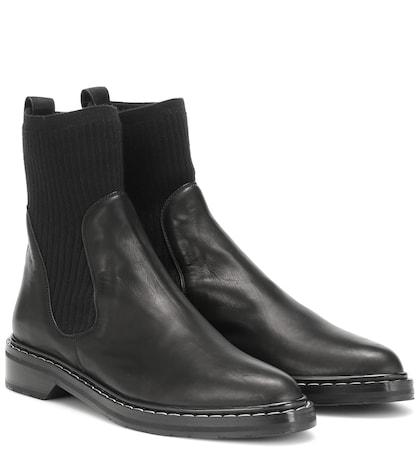 Malone Souliers Fara Knit And Leather Ankle Boots