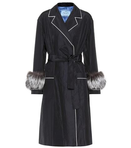 Dolce & Gabbana Fur-trimmed Silk Coat