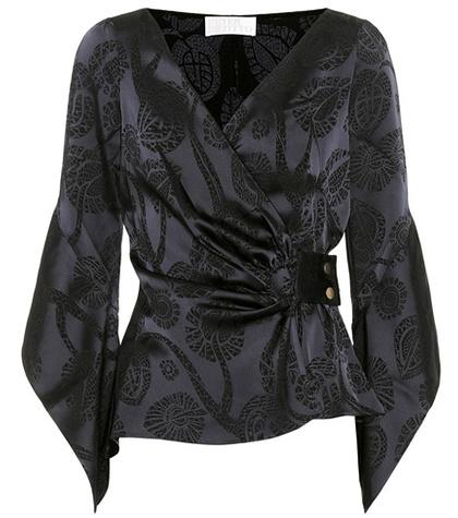 Peter Pilotto Satin Jacquard Wrap Top