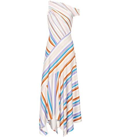 Peter Pilotto Striped One-shoulder Maxi Dress