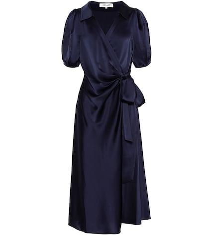 Diane Von Furstenberg Valentina Satin Midi Wrap Dress