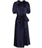 Diane Von Furstenberg Valentina Satin Midi Wrap Dress
