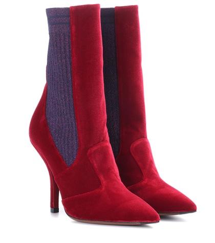 Balenciaga Velvet Ankle Boots