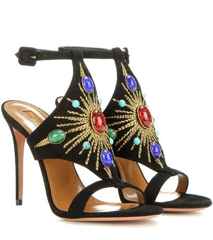Calvin Klein Collection Desert Sun 105 Embellished Suede Sandals