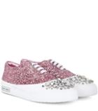 Jimmy Choo Embellished Glitter Sneakers