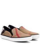 Dolce & Gabbana Gauden Check Leather-trimmed Slip-on Sneakers