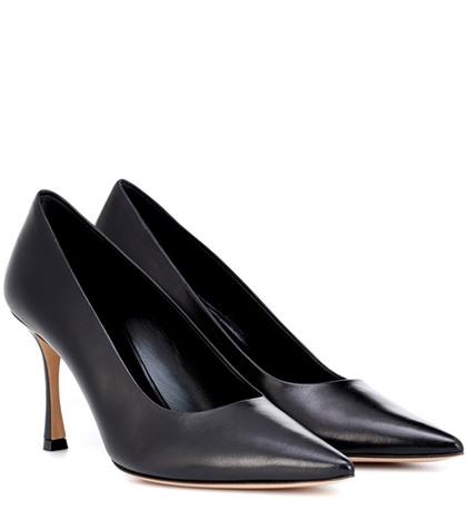 The Row Champagne Leather Pumps