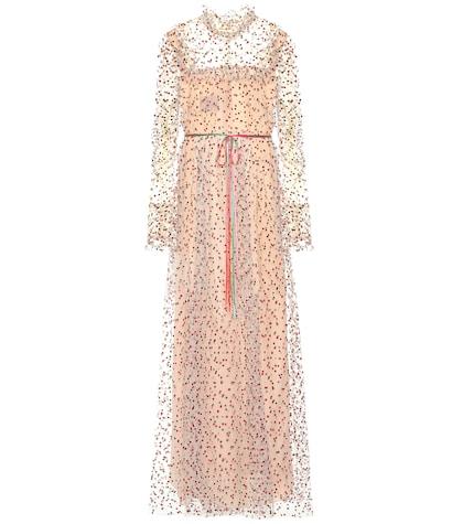 Monique Lhuillier Embellished Tulle Gown