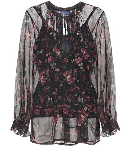 Polo Ralph Lauren Floral-printed Silk Top
