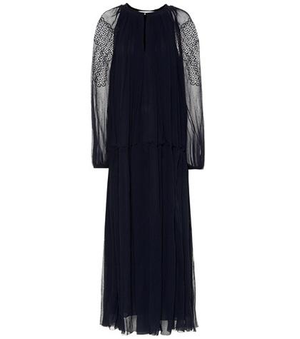 Brunello Cucinelli Lace-trimmed Silk Maxi Dress