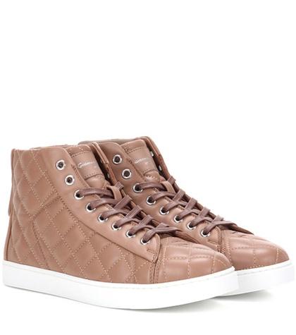 Gianvito Rossi High Driver Quilted Leather Sneakers