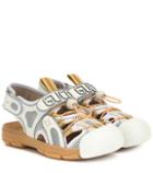 Burberry Leather And Mesh Slingback Sandals