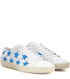 Saint Laurent Court Classic Sl/06 Star Embellished Leather Sneakers