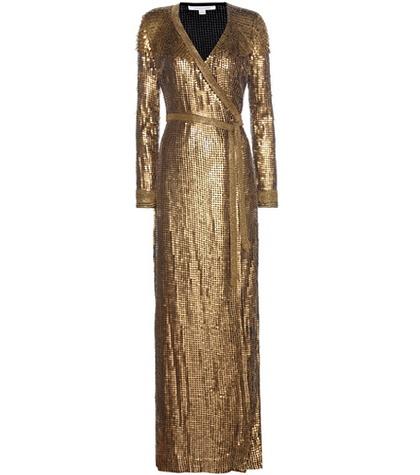Diane Von Furstenberg Ariel Armour Wrap Gown