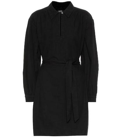 A.p.c. Maria Belted Cotton Shirt Dress