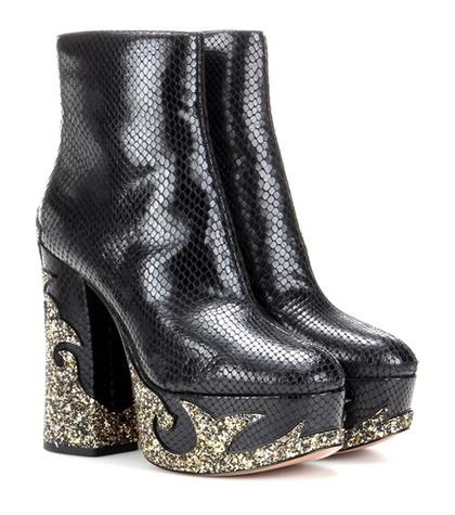 Marc Jacobs Embossed Leather Ankle Boots