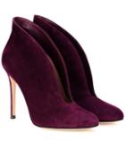 Co Vamp Suede Peep-toe Ankle Boots