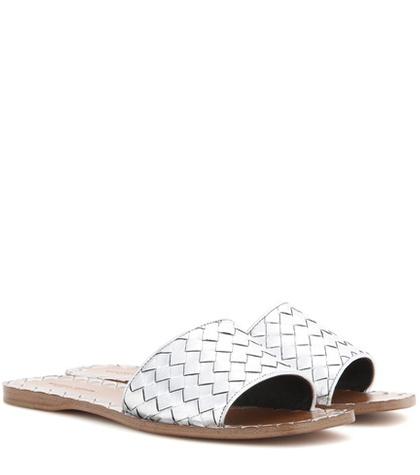 Bottega Veneta Metallic Leather Slip-on Sandals