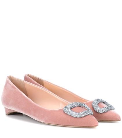 Rupert Sanderson Bedfa Velvet Ballet Flats