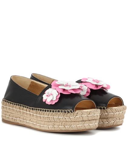 Miu Miu Platform Leather Espadrilles