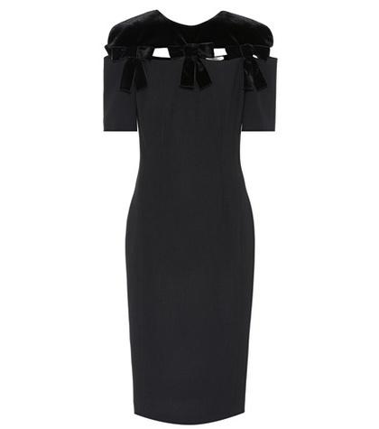 Fendi Wool And Velvet Midi Dress