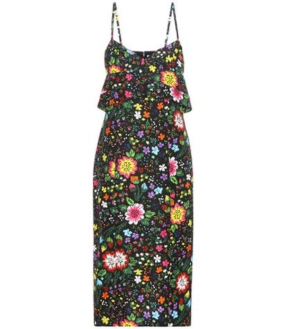 Velvet Floral-printed Dress