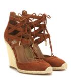 Loro Piana Belgravia 110 Suede Wedge Sandals