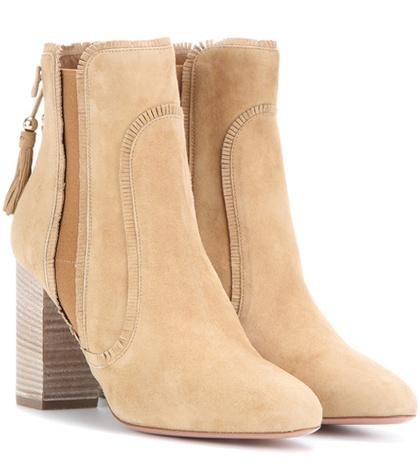 Aquazzura Tristan 85 Suede Ankle Boots