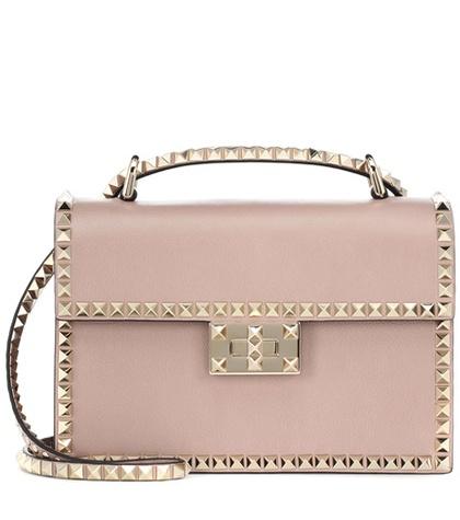 Prada Valentino Garavani Rockstud Leather Shoulder Bag