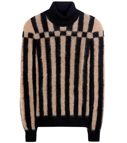 Valentino Striped Mohair-blend Turtleneck Sweater