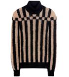 Valentino Striped Mohair-blend Turtleneck Sweater