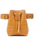 Gucci Minee Croc-embossed Leather Belt Bag
