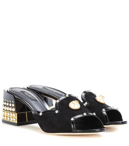Dolce & Gabbana Embellished Suede Sandals