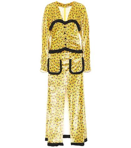 Alessandra Rich Floral-printed Velvet Dress