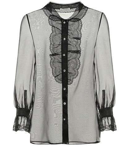 Miu Miu Embellished Silk-organza Blouse