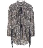 Saint Laurent Printed Crepon Silk Blouse