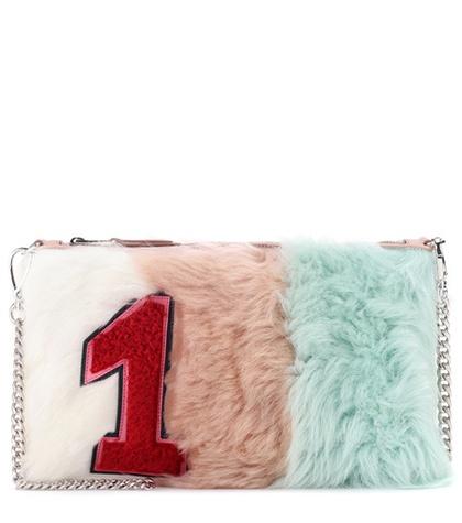 Miu Miu Leather-trimmed Fur Clutch
