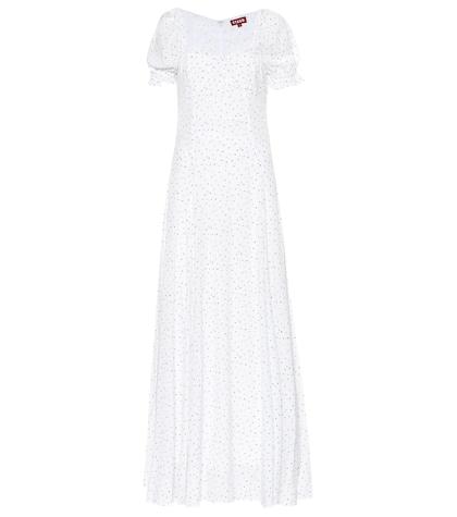 Staud Pelicano Flocked Crêpe Dress
