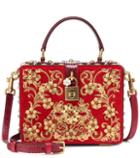 Dolce & Gabbana Dolce Box Embroidered Velvet Shoulder Bag