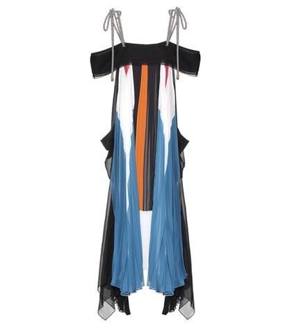 Chlo Plissee-pleated Off-the-shoulder Dress