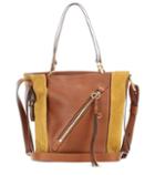 Edun Myer Small Leather And Suede Tote