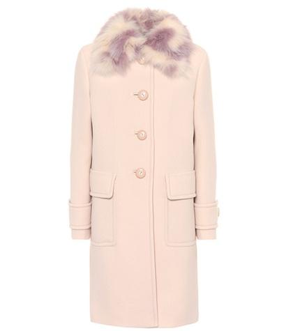 Etro Fur-trimmed Wool-crêpe Coat