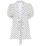 Alessandra Rich Polka-dot Silk Crêpe De Chine Minidress